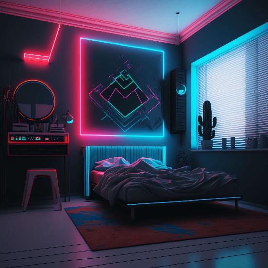 图片[29]-全球设计案例智能库_OJBKAI.COM赛博朋克风霓虹灯设计男孩房1_Midjourney灵感图库-_设计智库－全球设计案例智能库_OJBKAI.COM-全球设计案例智能库_OJBKAI.COM设计智库