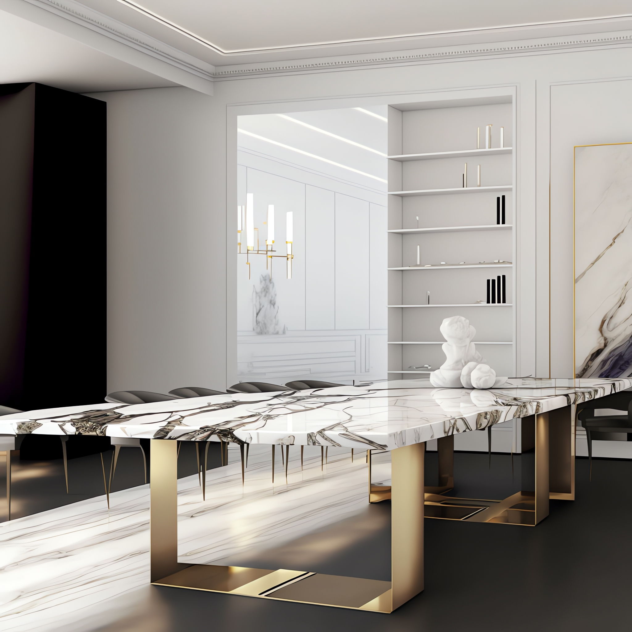 轻奢简欧客餐厅_Midjourney灵感图库-全球设计案例智能库_OJBKAI.COM设计智库