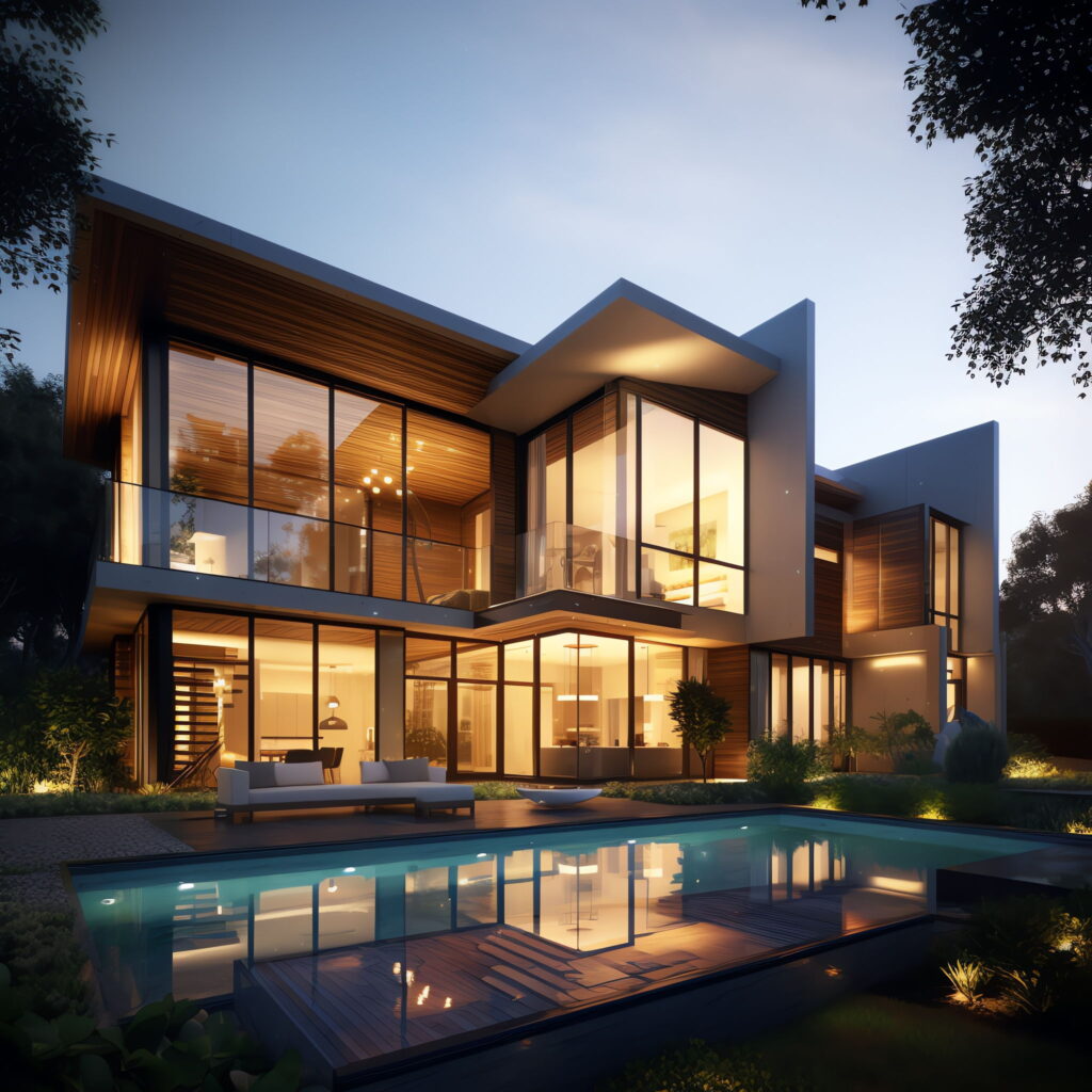 极简风豪宅别墅外观Midjourney灵感图库-_设计智库－全球设计案例智能库_OJBKAI.COM-全球设计案例智能库_OJBKAI.COM设计智库