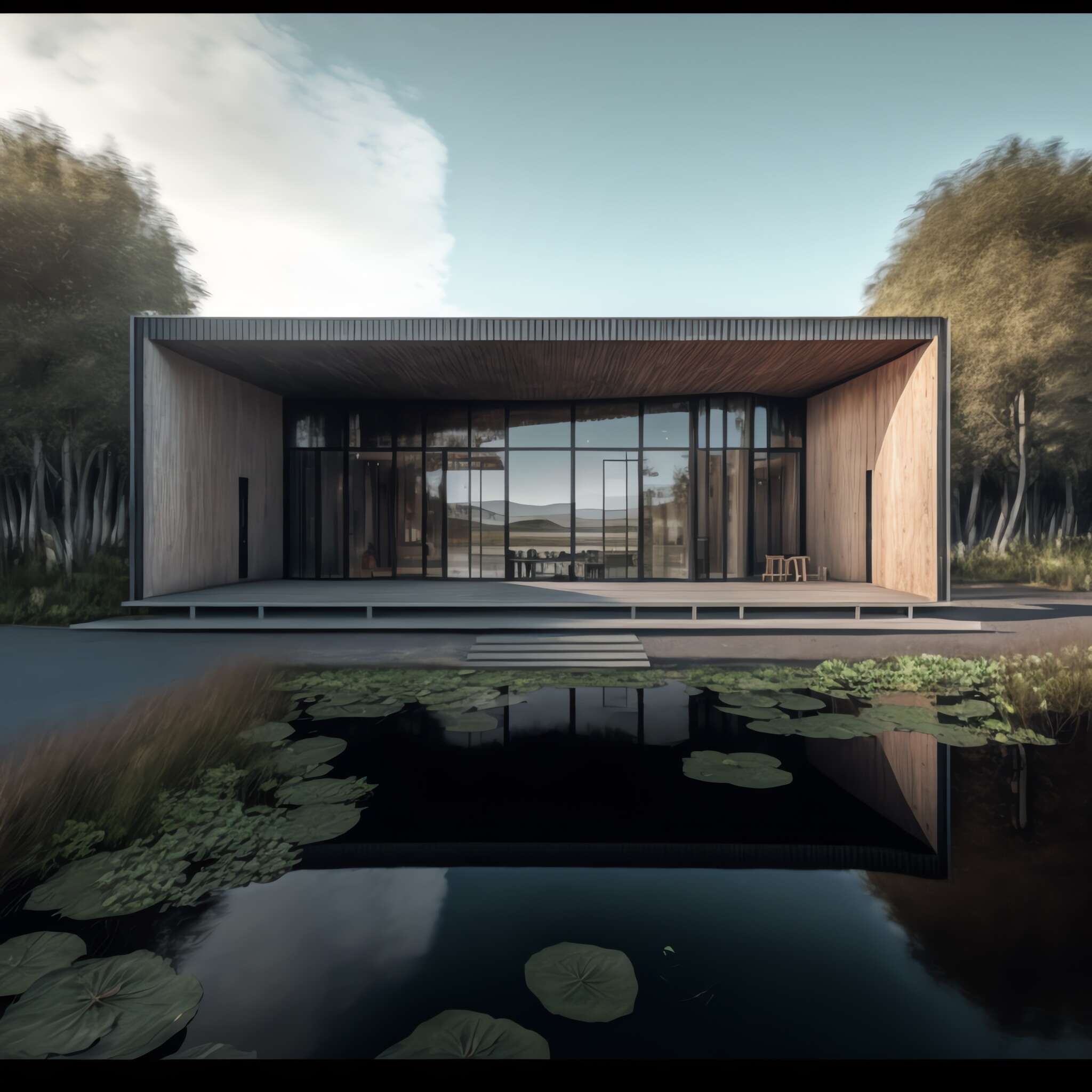 现代别墅外观Midjourney灵感图库-_设计智库－全球设计案例智能库_OJBKAI.COM-全球设计案例智能库_OJBKAI.COM设计智库