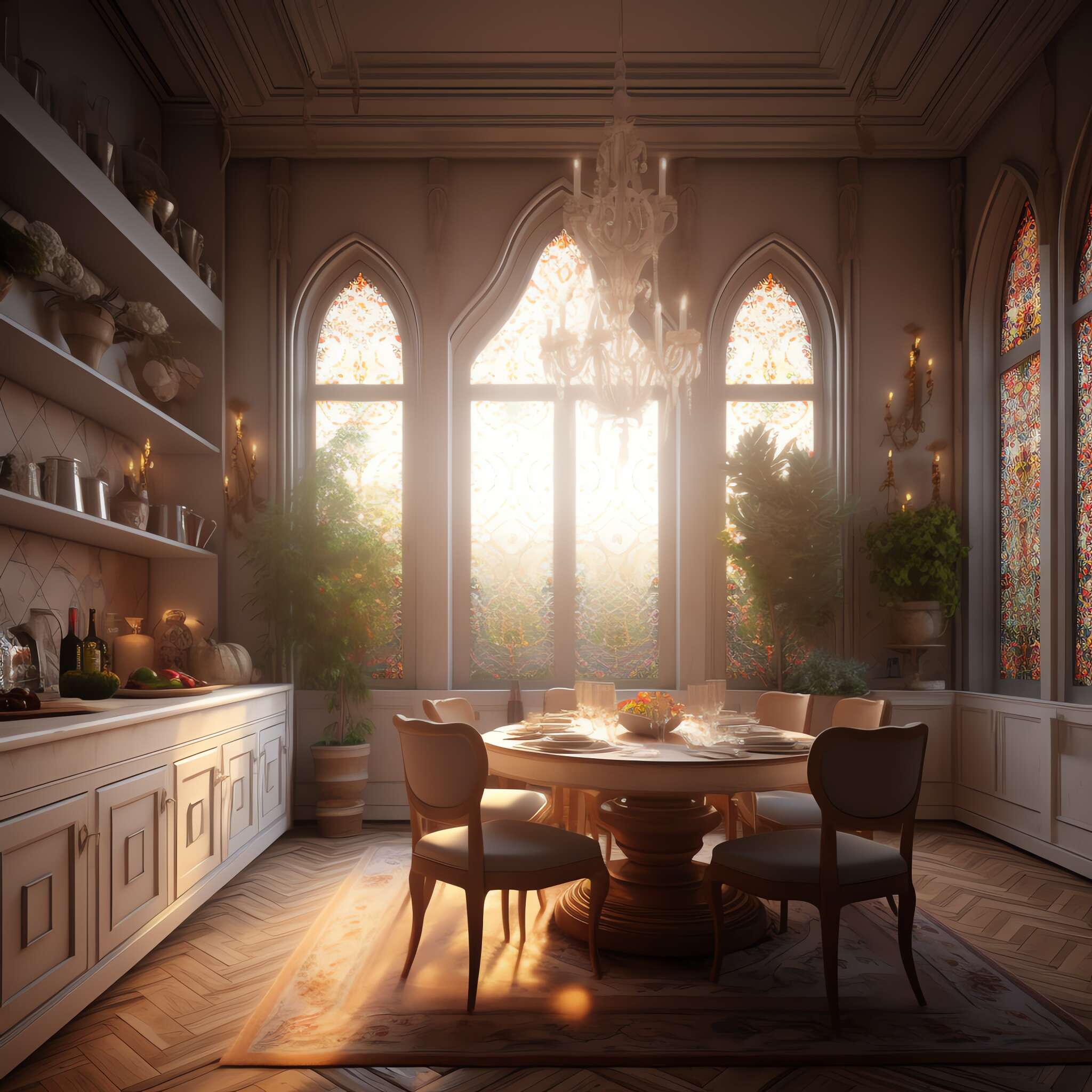 别墅古典餐厅Midjourney灵感图库-_设计智库－全球设计案例智能库_OJBKAI.COM-全球设计案例智能库_OJBKAI.COM设计智库