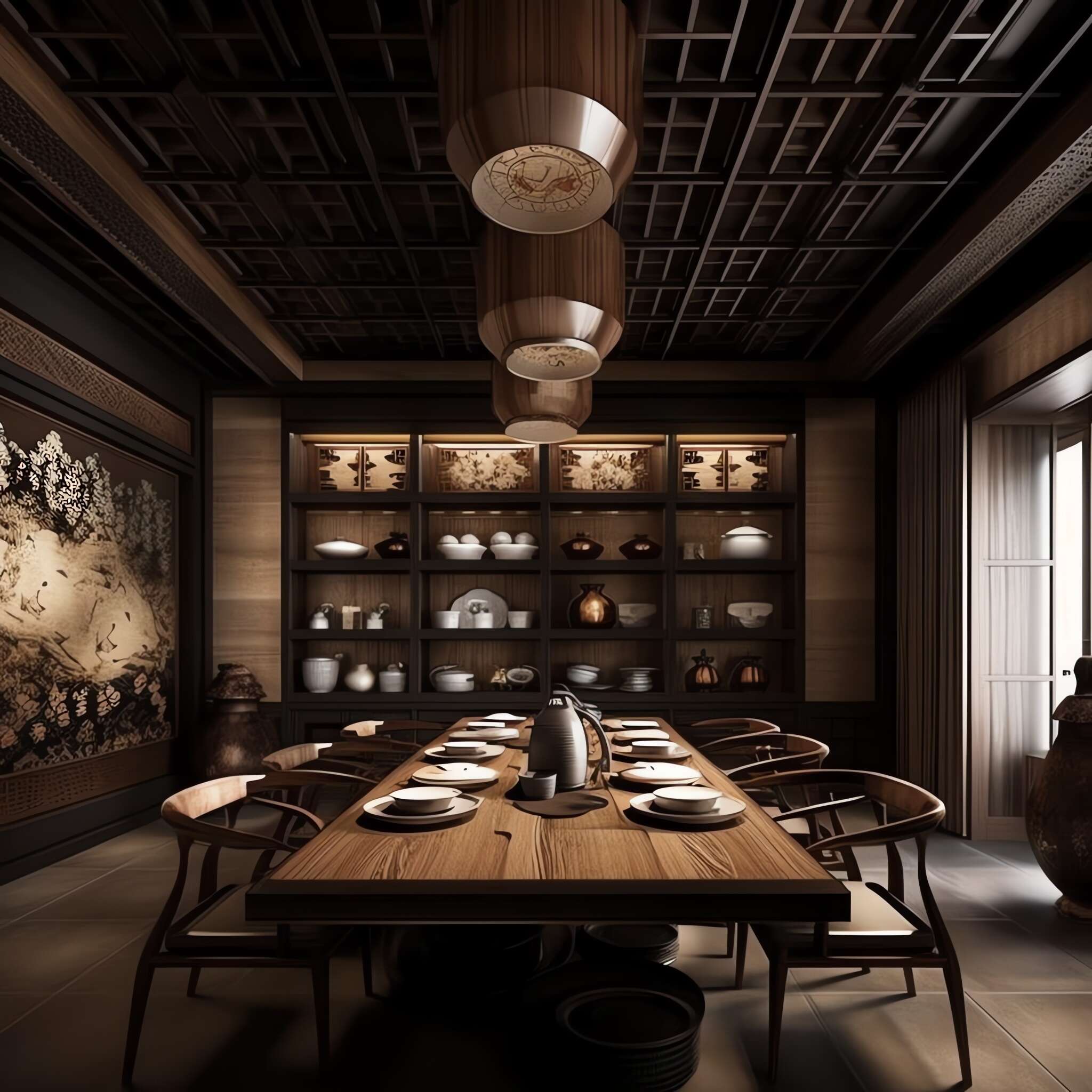 古典中式餐厅Midjourney灵感图库-_设计智库－全球设计案例智能库_OJBKAI.COM-全球设计案例智能库_OJBKAI.COM设计智库