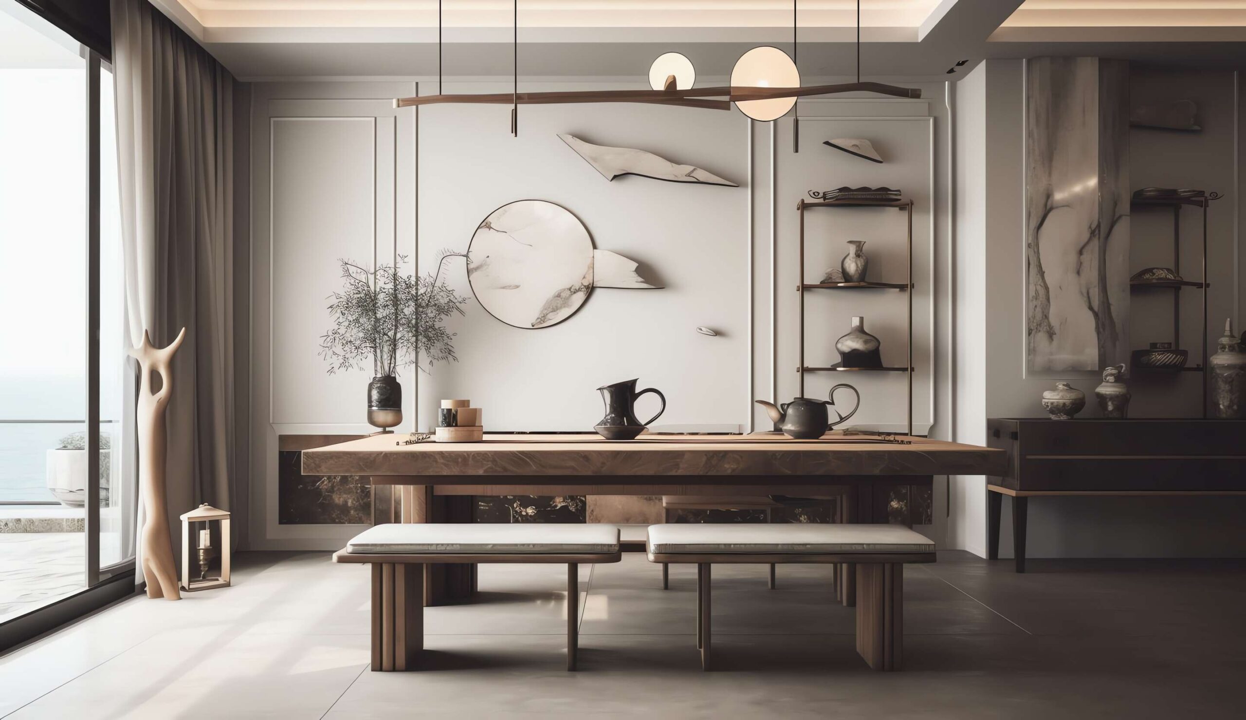 家装禅意茶室Midjourney灵感图库-_设计智库－全球设计案例智能库_OJBKAI.COM-全球设计案例智能库_OJBKAI.COM设计智库