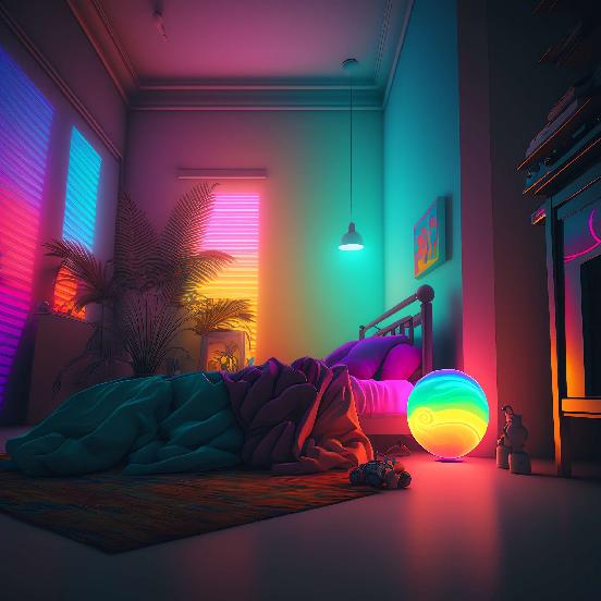 赛博朋克风霓虹灯设计男孩房1_Midjourney灵感图库-_设计智库－全球设计案例智能库_OJBKAI.COM-全球设计案例智能库_OJBKAI.COM设计智库