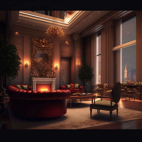 欧式风格客厅Midjourney灵感图库-_设计智库－全球设计案例智能库_OJBKAI.COM-全球设计案例智能库_OJBKAI.COM设计智库