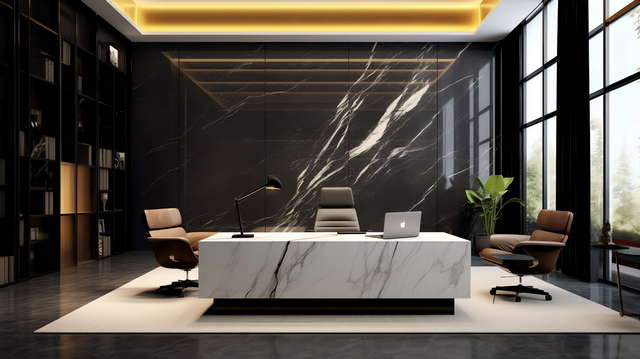 深色系办公桌Midjourney灵感图库-_设计智库－全球设计案例智能库_OJBKAI.COM-全球设计案例智能库_OJBKAI.COM设计智库