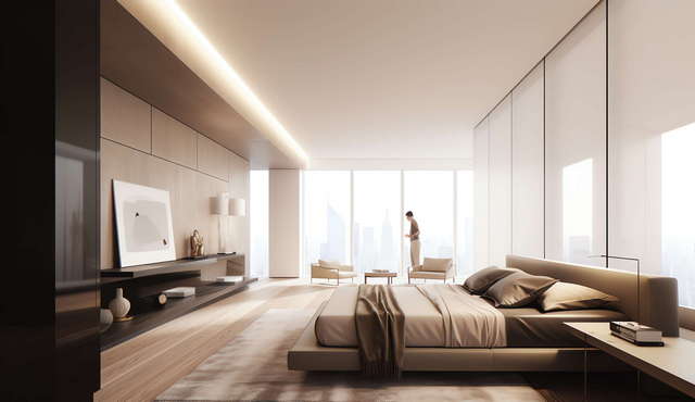 现代简约风卧室Midjourney灵感图库-_设计智库－全球设计案例智能库_OJBKAI.COM-全球设计案例智能库_OJBKAI.COM设计智库