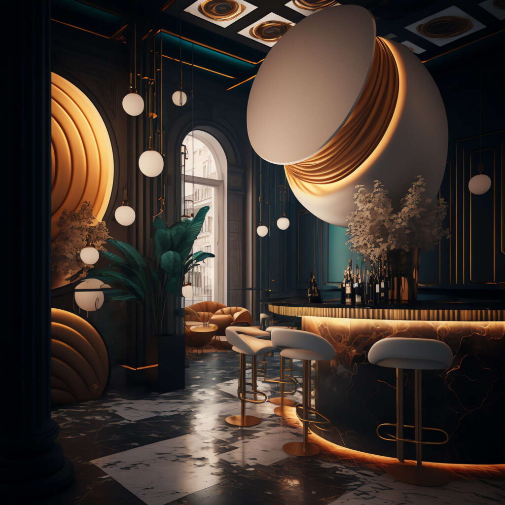 餐厅酒吧区Midjourney灵感图库-_设计智库－全球设计案例智能库_OJBKAI.COM-全球设计案例智能库_OJBKAI.COM设计智库