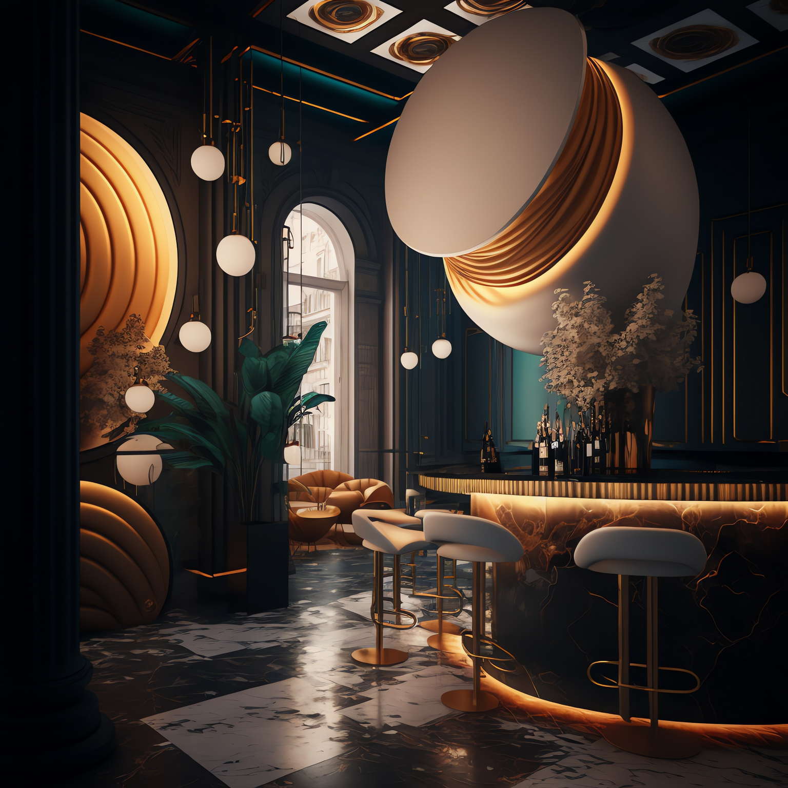 餐厅酒吧区Midjourney灵感图库-_设计智库－全球设计案例智能库_OJBKAI.COM-全球设计案例智能库_OJBKAI.COM设计智库