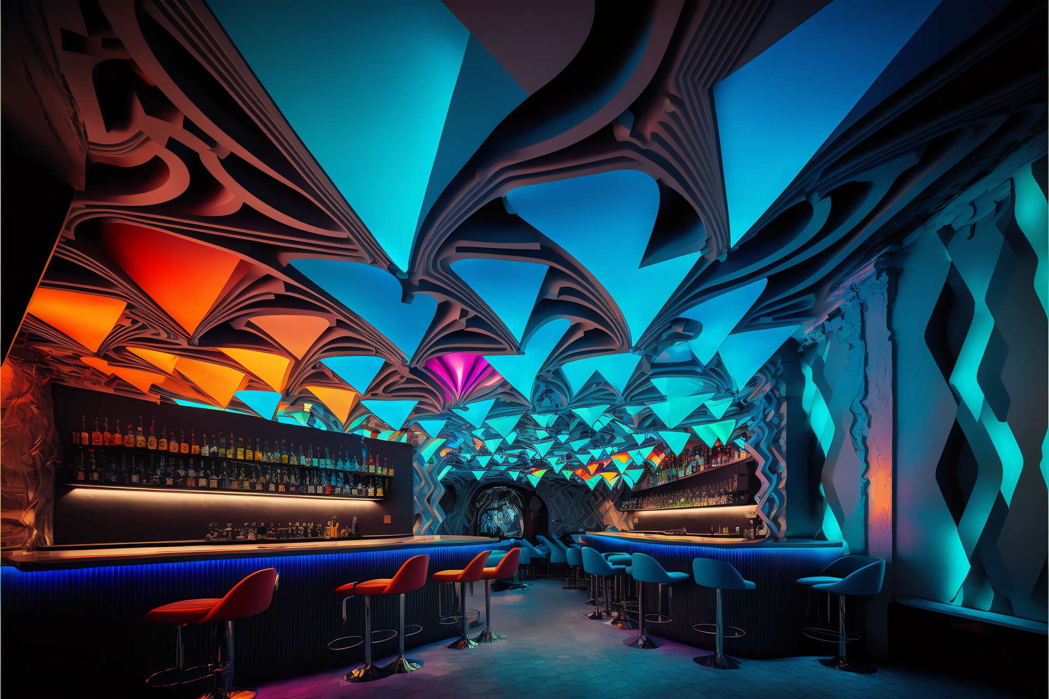 前卫艺术酒吧吧台区Midjourney灵感图库-_设计智库-全球设计案例智能库_OJBKAI.COM-全球设计案例智能库_OJBKAI.COM设计智库