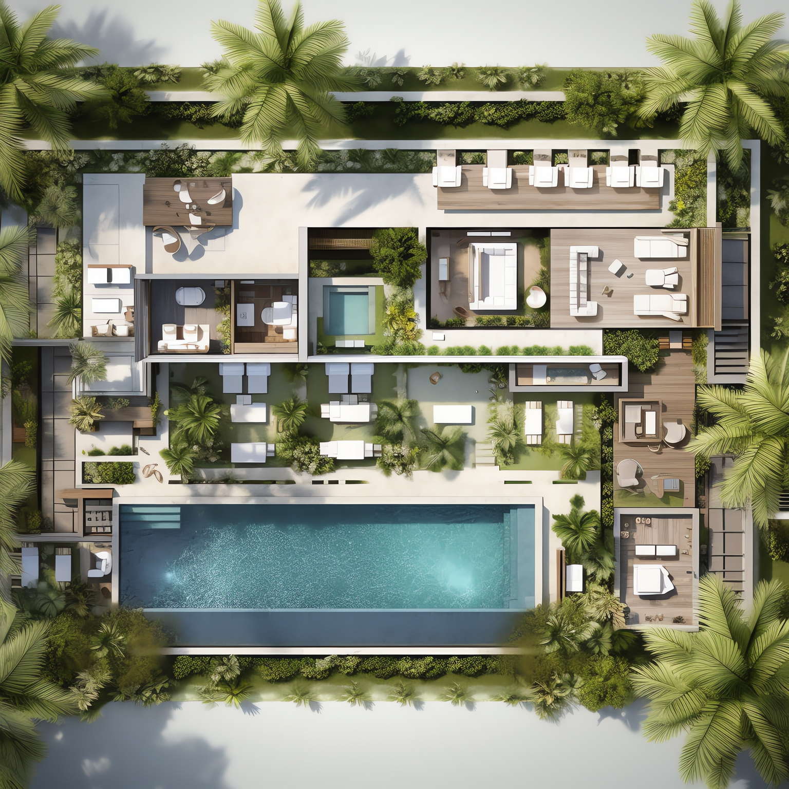 别墅平面图Midjourney灵感图库-名师联智库－全球设计案例智能库名师联素材平台-全球设计案例智能库_OJBKAI.COM设计智库