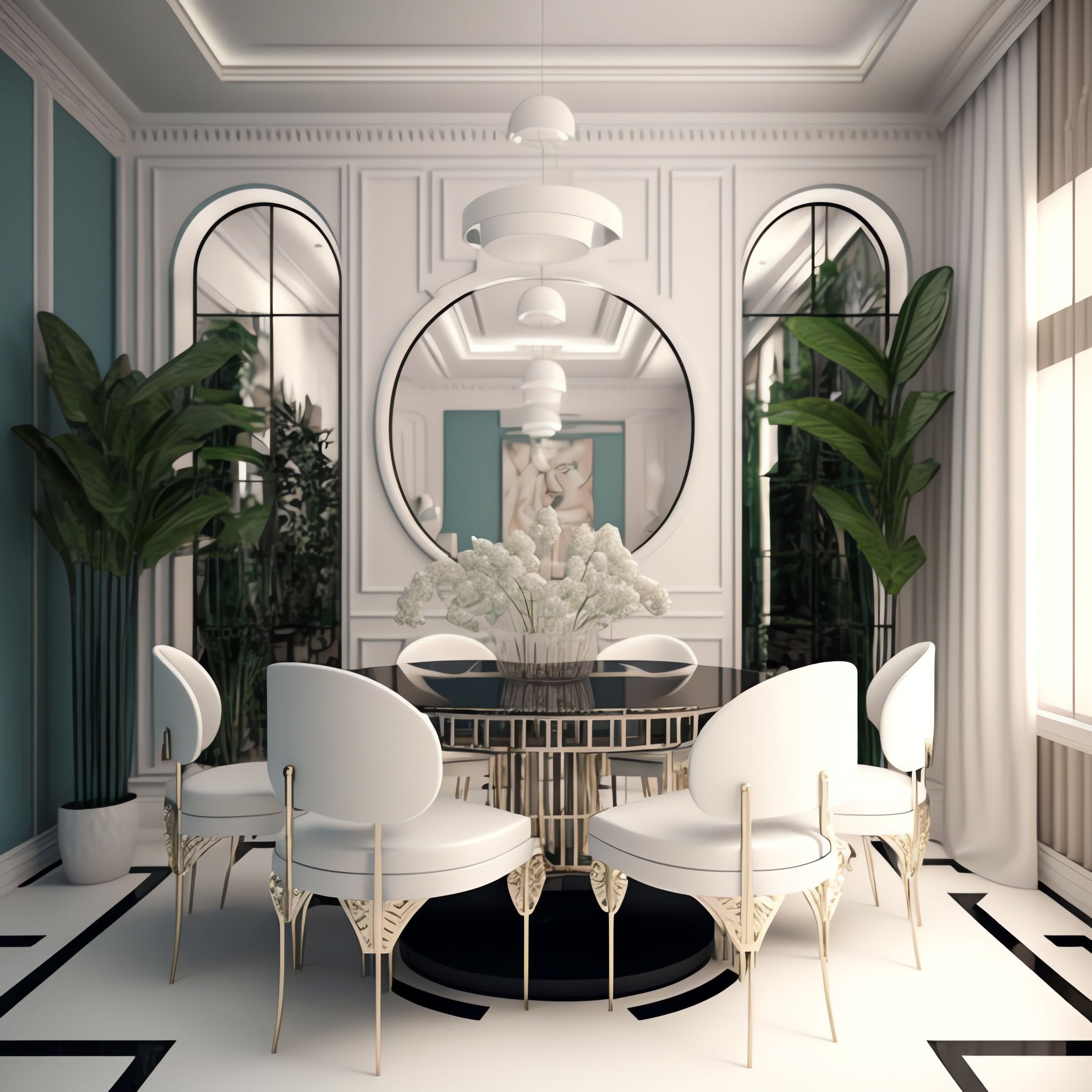 温柔浪漫客餐厅_Midjourney灵感图库-全球设计案例智能库_OJBKAI.COM设计智库