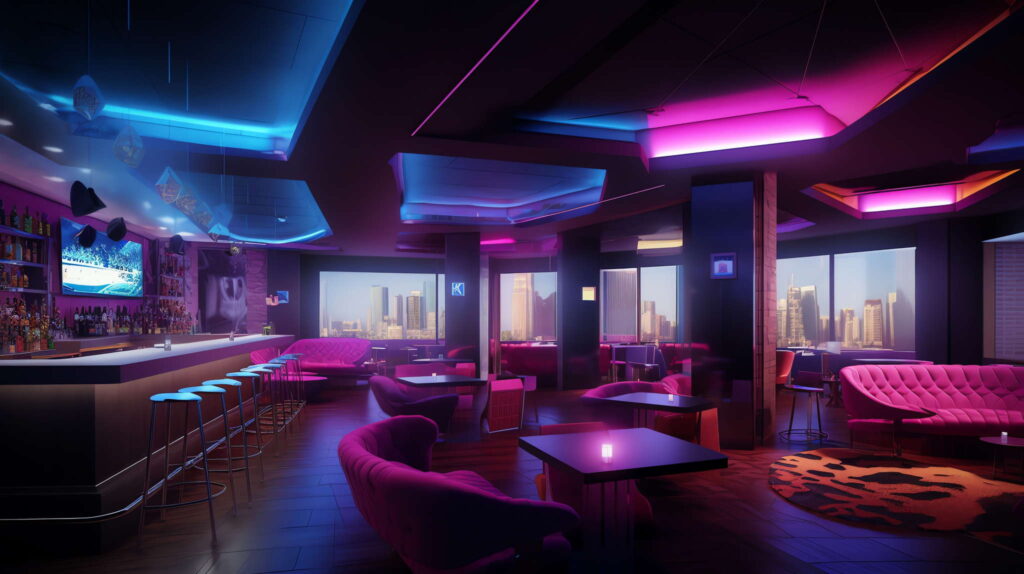 图片[23]-全球设计案例智能库_OJBKAI.COM赛博朋克风霓虹灯设计KTV酒吧_Midjourney灵感图库-_设计智库－全球设计案例智能库_OJBKAI.COM-全球设计案例智能库_OJBKAI.COM设计智库