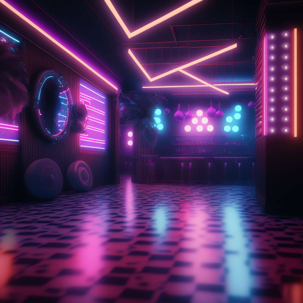 图片[24]-全球设计案例智能库_OJBKAI.COM赛博朋克风霓虹灯设计夜总会Midjourney灵感图库-_设计智库－全球设计案例智能库_OJBKAI.COM-全球设计案例智能库_OJBKAI.COM设计智库