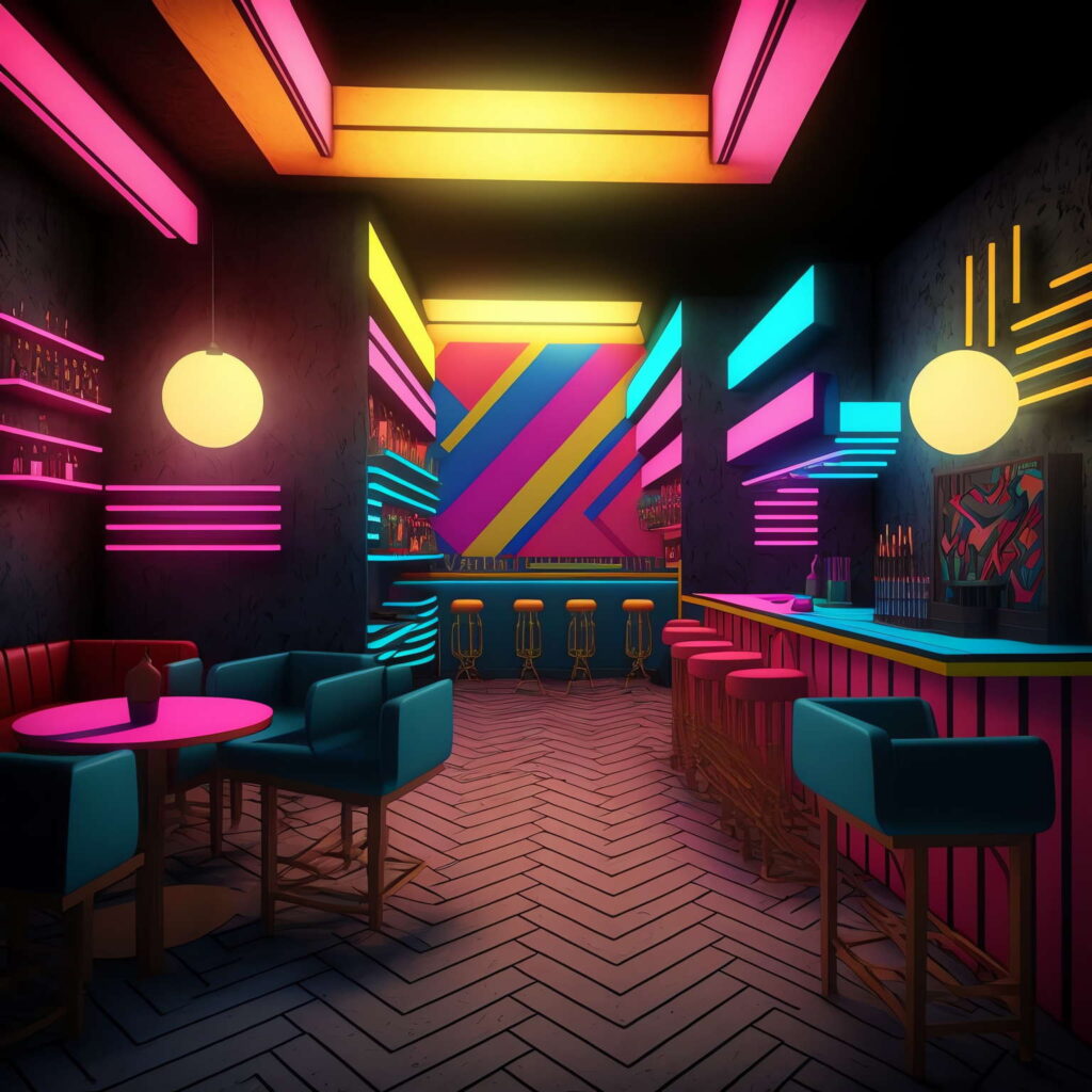 图片[45]-全球设计案例智能库_OJBKAI.COM赛博朋克风霓虹灯设计酒吧_Midjourney灵感图库-_设计智库－全球设计案例智能库_OJBKAI.COM-全球设计案例智能库_OJBKAI.COM设计智库