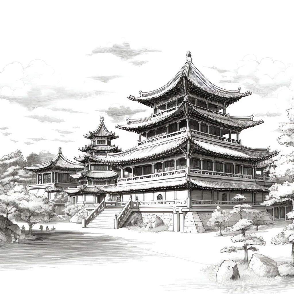 图片[37]-全球设计案例智能库_OJBKAI.COM中式古建筑草图Midjourney灵感图库-名师联智库－全球设计案例智能库名师联素材平台-全球设计案例智能库_OJBKAI.COM设计智库