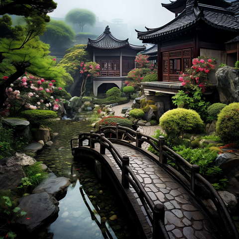 别墅庭院景观Midjourney灵感图库-_设计智库－全球设计案例智能库_OJBKAI.COM-全球设计案例智能库_OJBKAI.COM设计智库