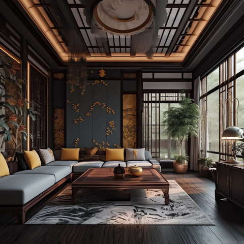 图片[6]-全球设计案例智能库_OJBKAI.COM住宅中式客厅Midjourney灵感图库-_设计智库－全球设计案例智能库_OJBKAI.COM-全球设计案例智能库_OJBKAI.COM设计智库