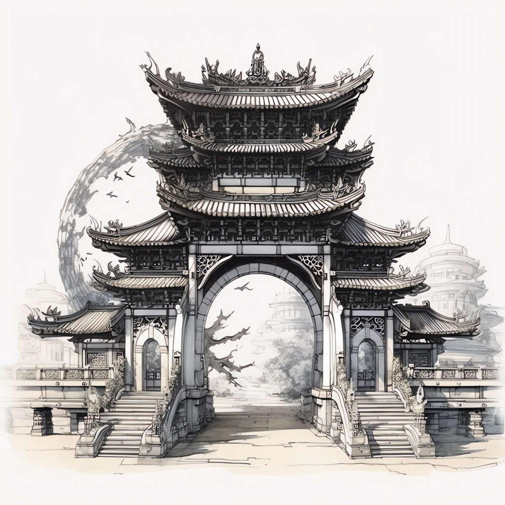 图片[15]-全球设计案例智能库_OJBKAI.COM中式古建筑草图Midjourney灵感图库-名师联智库－全球设计案例智能库名师联素材平台-全球设计案例智能库_OJBKAI.COM设计智库