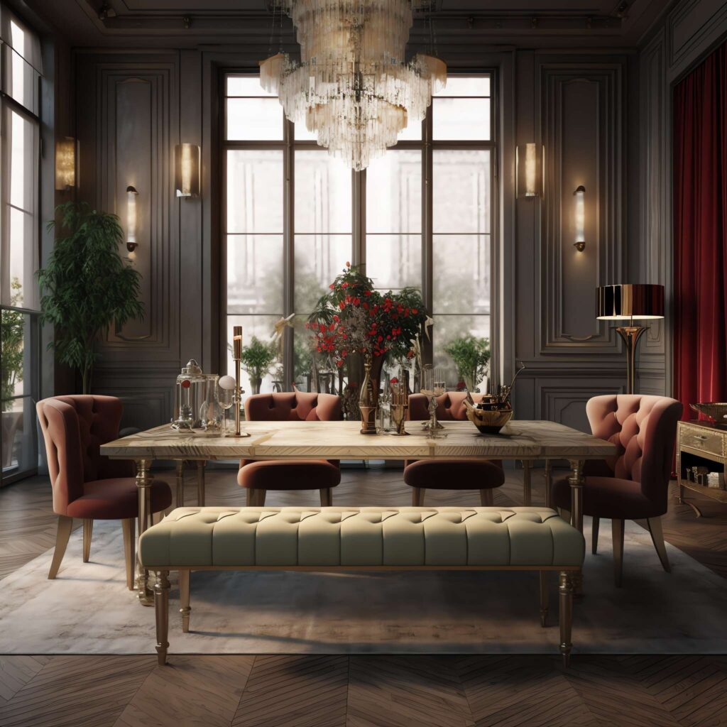 简欧风格餐厅Midjourney灵感图库-_设计智库－全球设计案例智能库_OJBKAI.COM-全球设计案例智能库_OJBKAI.COM设计智库