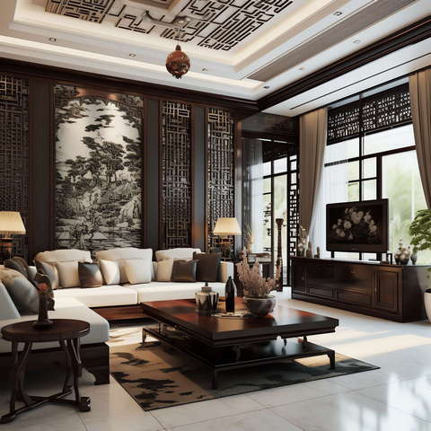 图片[32]-全球设计案例智能库_OJBKAI.COM住宅中式客厅Midjourney灵感图库-_设计智库－全球设计案例智能库_OJBKAI.COM-全球设计案例智能库_OJBKAI.COM设计智库