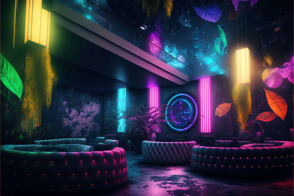 图片[25]-全球设计案例智能库_OJBKAI.COM赛博朋克风霓虹灯设计酒吧_Midjourney灵感图库-_设计智库－全球设计案例智能库_OJBKAI.COM-全球设计案例智能库_OJBKAI.COM设计智库