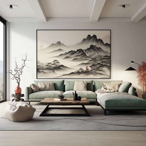 中式客厅Midjourney灵感图库-_设计智库－全球设计案例智能库_OJBKAI.COM-全球设计案例智能库_OJBKAI.COM设计智库