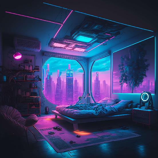 图片[66]-全球设计案例智能库_OJBKAI.COM赛博朋克风霓虹灯设计男孩房1_Midjourney灵感图库-_设计智库－全球设计案例智能库_OJBKAI.COM-全球设计案例智能库_OJBKAI.COM设计智库