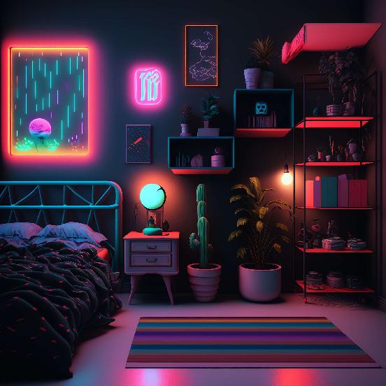图片[26]-全球设计案例智能库_OJBKAI.COM赛博朋克风霓虹灯设计男孩房1_Midjourney灵感图库-_设计智库－全球设计案例智能库_OJBKAI.COM-全球设计案例智能库_OJBKAI.COM设计智库