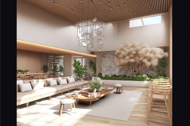 绿色现代客厅Midjourney灵感图库-_设计智库－全球设计案例智能库_OJBKAI.COM-全球设计案例智能库_OJBKAI.COM设计智库