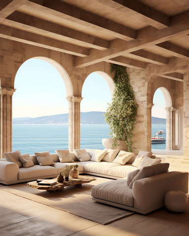 地中海客厅Midjourney灵感图库-_设计智库－全球设计案例智能库_OJBKAI.COM-全球设计案例智能库_OJBKAI.COM设计智库