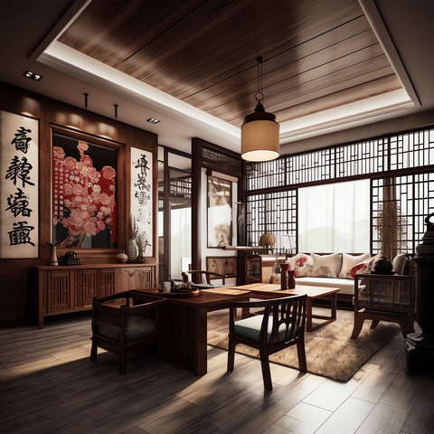 图片[27]-全球设计案例智能库_OJBKAI.COM住宅中式客厅Midjourney灵感图库-_设计智库－全球设计案例智能库_OJBKAI.COM-全球设计案例智能库_OJBKAI.COM设计智库