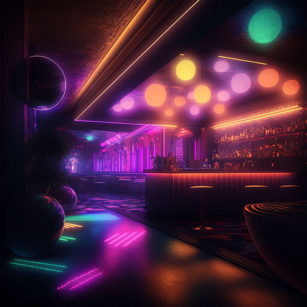 图片[41]-全球设计案例智能库_OJBKAI.COM赛博朋克风霓虹灯设计夜总会Midjourney灵感图库-_设计智库－全球设计案例智能库_OJBKAI.COM-全球设计案例智能库_OJBKAI.COM设计智库
