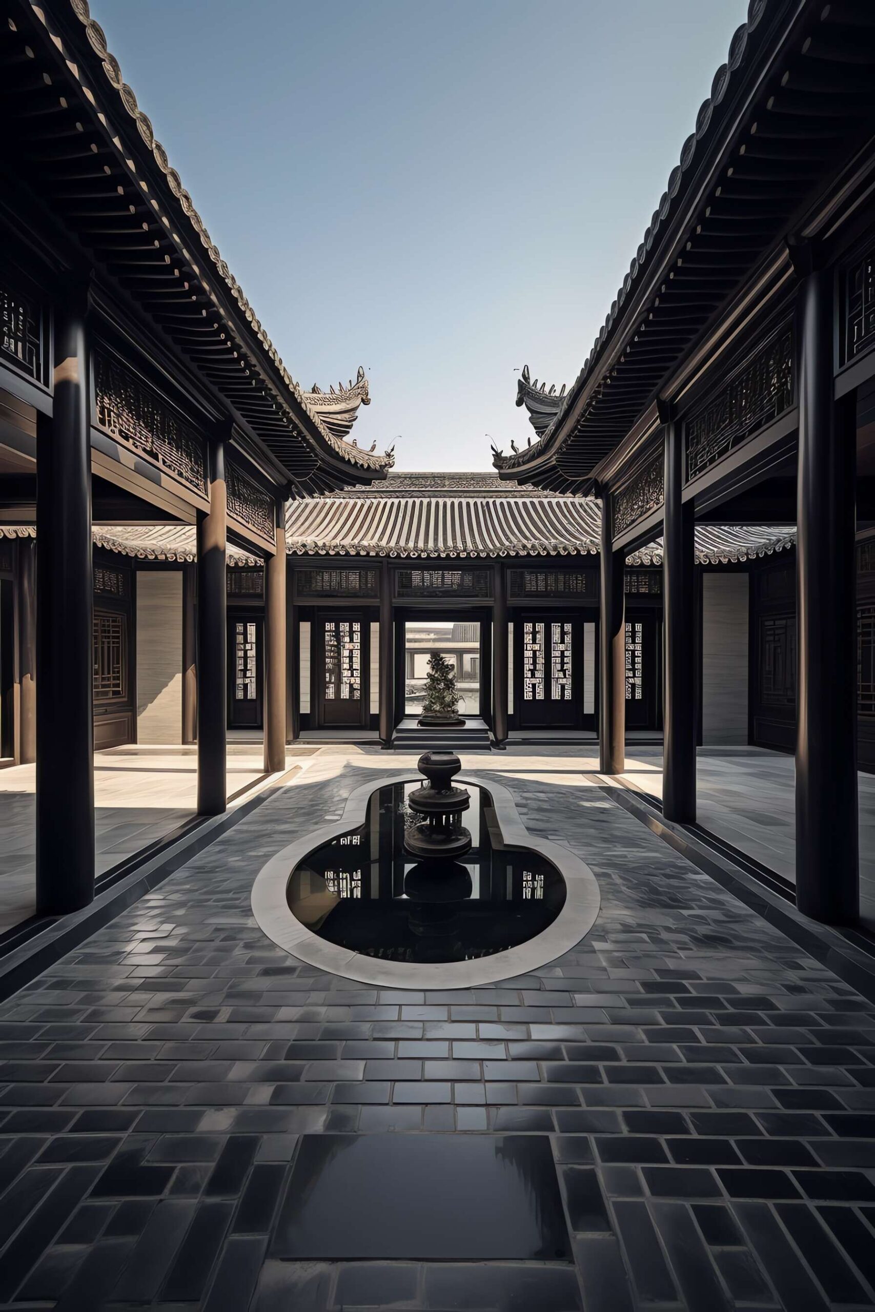 中式别墅庭院Midjourney灵感图库-_设计智库－全球设计案例智能库_OJBKAI.COM-全球设计案例智能库_OJBKAI.COM设计智库