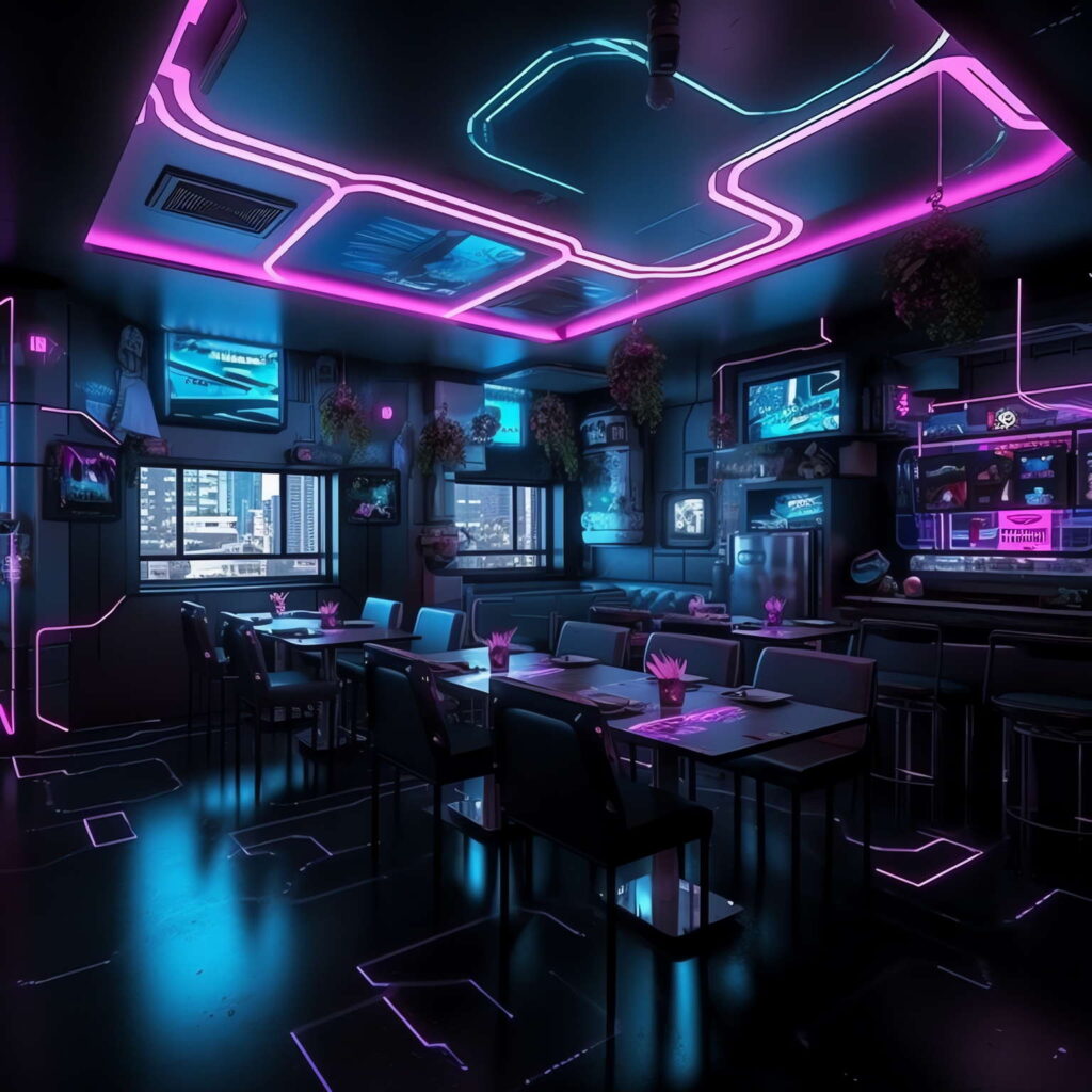 图片[35]-全球设计案例智能库_OJBKAI.COM赛博朋克风霓虹灯设计酒吧吧台区_Midjourney灵感图库-_设计智库－全球设计案例智能库_OJBKAI.COM-全球设计案例智能库_OJBKAI.COM设计智库