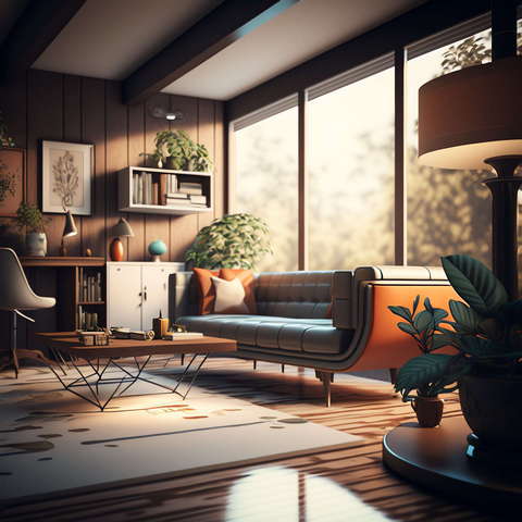 绿色客厅Midjourney灵感图库-_设计智库－全球设计案例智能库_OJBKAI.COM-全球设计案例智能库_OJBKAI.COM设计智库