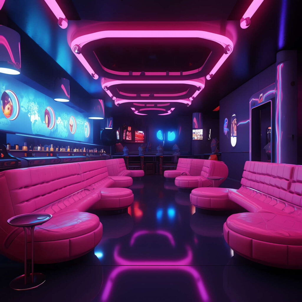 图片[26]-全球设计案例智能库_OJBKAI.COM赛博朋克风霓虹灯设计KTV_Midjourney灵感图库-设计智库－全球设计案例智能库_OJBKAI.COM-全球设计案例智能库_OJBKAI.COM设计智库