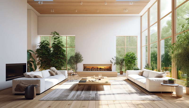 现代客厅绿植氛围Midjourney灵感图库-_设计智库－全球设计案例智能库_OJBKAI.COM-全球设计案例智能库_OJBKAI.COM设计智库