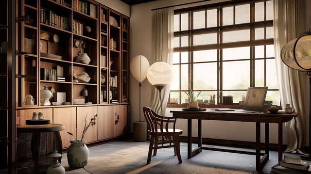 图片[6]-全球设计案例智能库_OJBKAI.COM新中式书房Midjourney灵感图库-_设计智库－全球设计案例智能库_OJBKAI.COM-全球设计案例智能库_OJBKAI.COM设计智库