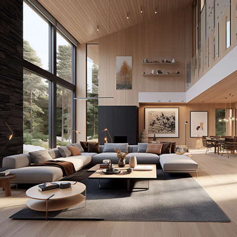 原木风格客厅Midjourney灵感图库-_设计智库－全球设计案例智能库_OJBKAI.COM-全球设计案例智能库_OJBKAI.COM设计智库