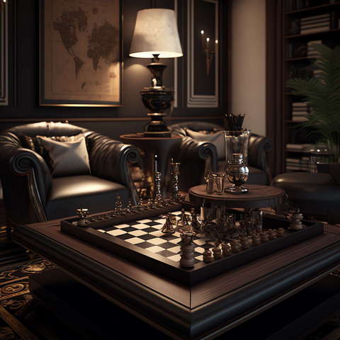 图片[36]-全球设计案例智能库_OJBKAI.COM复古娱乐室，棋牌室Midjourney灵感图库-_设计智库－全球设计案例智能库_OJBKAI.COM-全球设计案例智能库_OJBKAI.COM设计智库