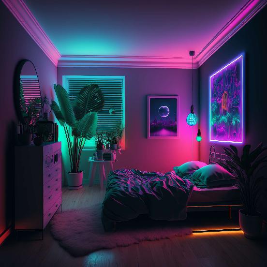 图片[71]-全球设计案例智能库_OJBKAI.COM赛博朋克风霓虹灯设计男孩房1_Midjourney灵感图库-_设计智库－全球设计案例智能库_OJBKAI.COM-全球设计案例智能库_OJBKAI.COM设计智库