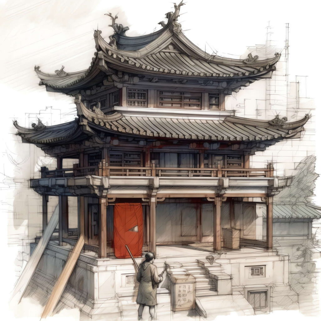 图片[31]-全球设计案例智能库_OJBKAI.COM中国古建草图Midjourney灵感图库-名师联智库－全球设计案例智能库名师联素材平台-全球设计案例智能库_OJBKAI.COM设计智库