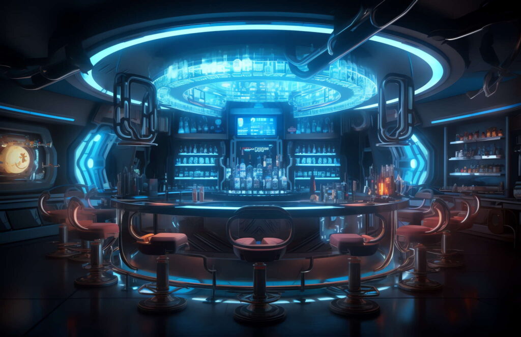 图片[59]-全球设计案例智能库_OJBKAI.COM赛博朋克风霓虹灯设计酒吧吧台区_Midjourney灵感图库-_设计智库－全球设计案例智能库_OJBKAI.COM-全球设计案例智能库_OJBKAI.COM设计智库
