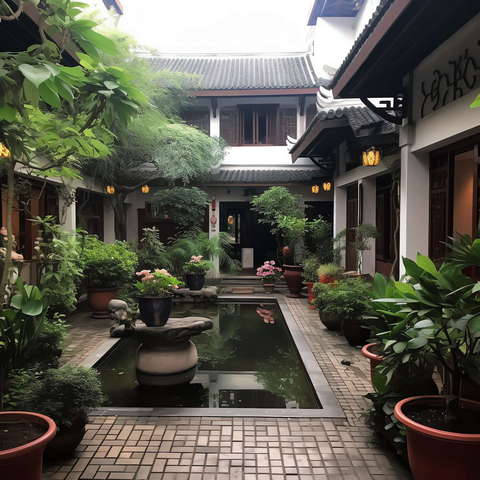 新中式庭院景观Midjourney灵感图库-_设计智库－全球设计案例智能库_OJBKAI.COM-全球设计案例智能库_OJBKAI.COM设计智库