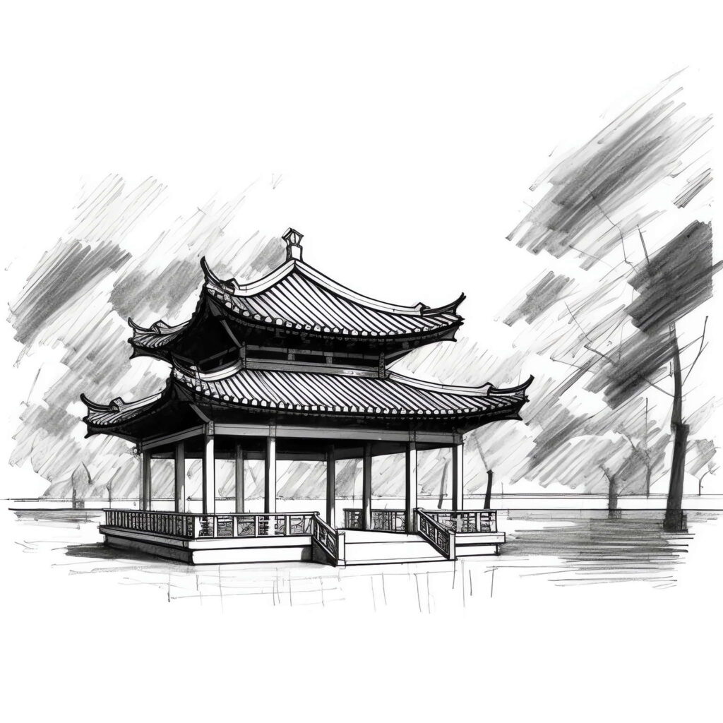 图片[35]-全球设计案例智能库_OJBKAI.COM中式古建筑草图Midjourney灵感图库-名师联智库－全球设计案例智能库名师联素材平台-全球设计案例智能库_OJBKAI.COM设计智库