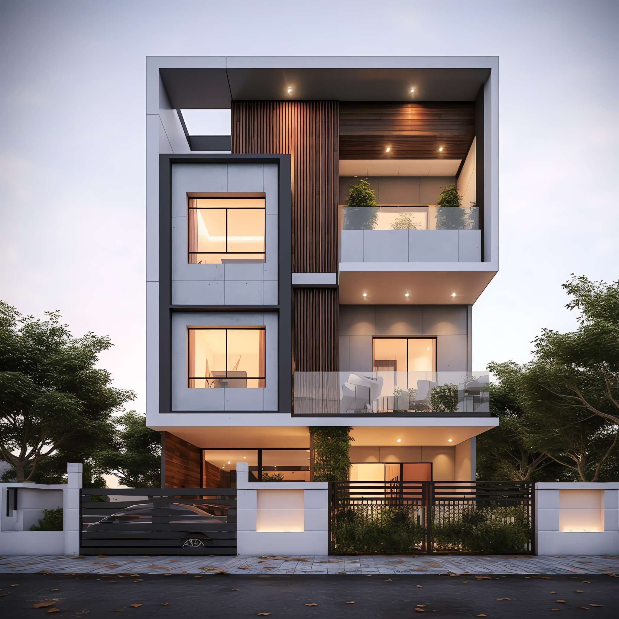 现代极简别墅外观Midjourney灵感图库-_设计智库－全球设计案例智能库_OJBKAI.COM-全球设计案例智能库_OJBKAI.COM设计智库