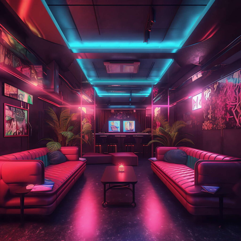 图片[16]-全球设计案例智能库_OJBKAI.COM赛博朋克风霓虹灯设计KTV酒吧_Midjourney灵感图库-_设计智库－全球设计案例智能库_OJBKAI.COM-全球设计案例智能库_OJBKAI.COM设计智库