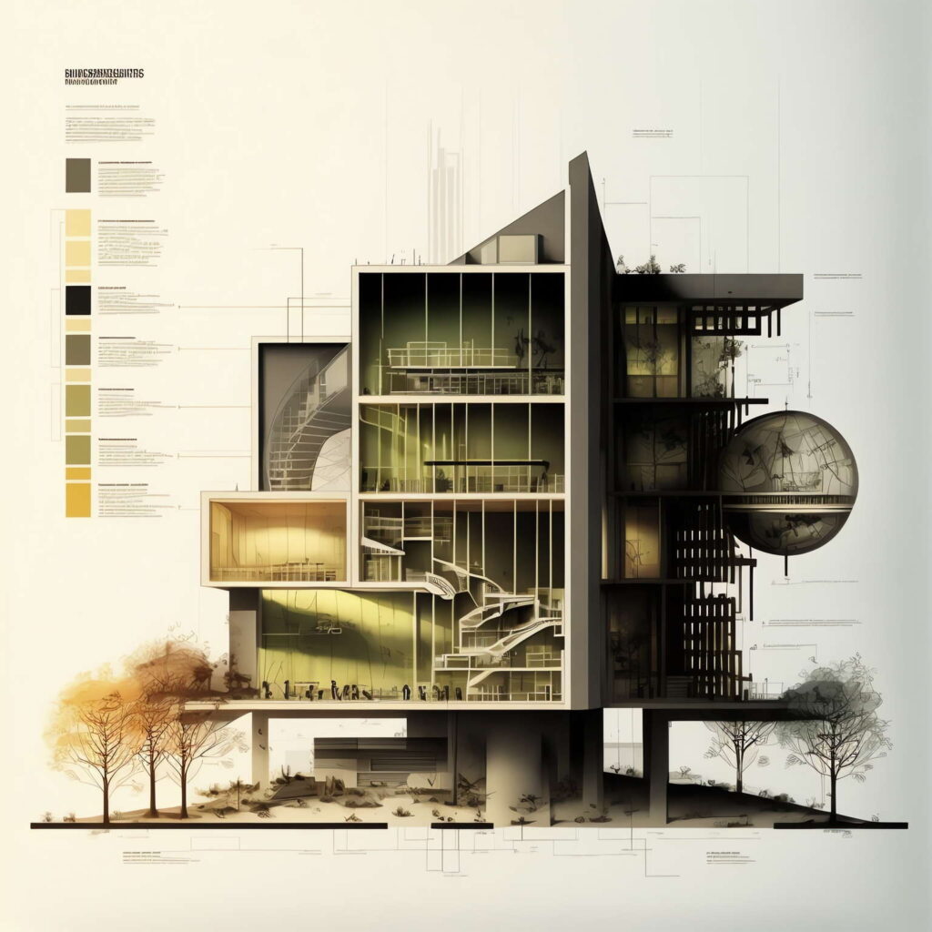 图片[23]-全球设计案例智能库_OJBKAI.COM建筑剖面图Midjourney灵感图库-名师联智库－全球设计案例智能库名师联素材平台-全球设计案例智能库_OJBKAI.COM设计智库