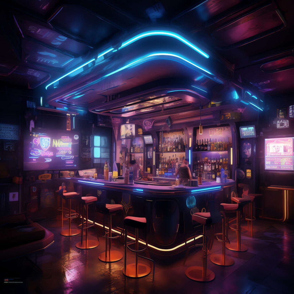 图片[15]-全球设计案例智能库_OJBKAI.COM赛博朋克风霓虹灯设计酒吧吧台区_Midjourney灵感图库-_设计智库－全球设计案例智能库_OJBKAI.COM-全球设计案例智能库_OJBKAI.COM设计智库
